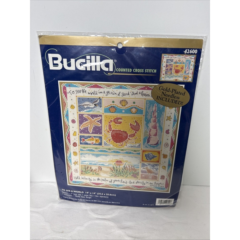 New Bucilla To See The World Counted Cross Stitch Kit 42600 Sealed 2000
